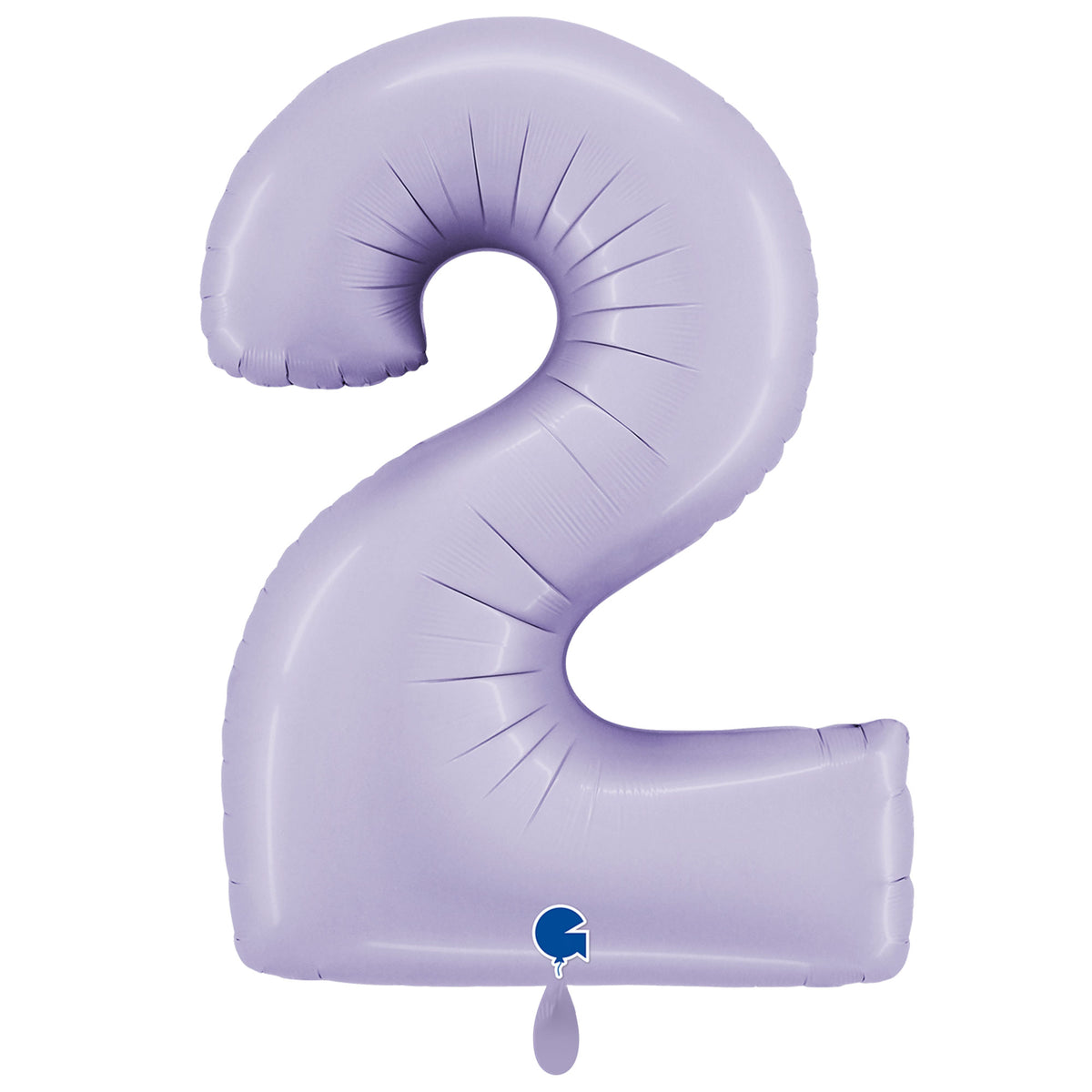 1 Ballon XXL - Zahl 2 - Satin-Flieder