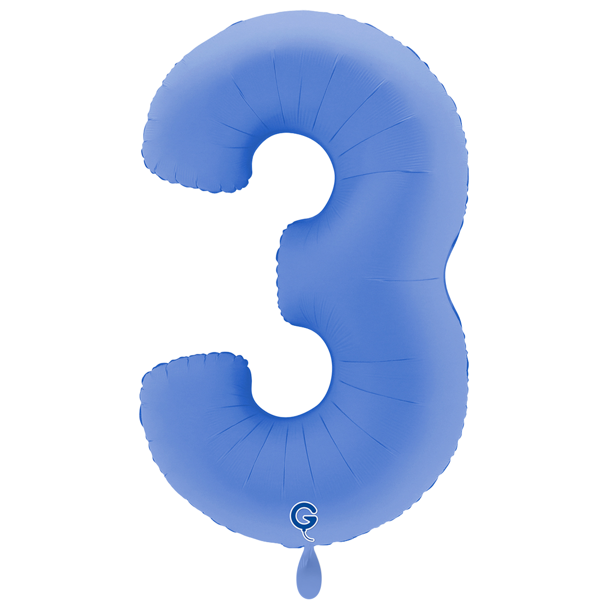 1 Ballon XXL - Chiffre 3 - Bleu Lotus Mat Doux