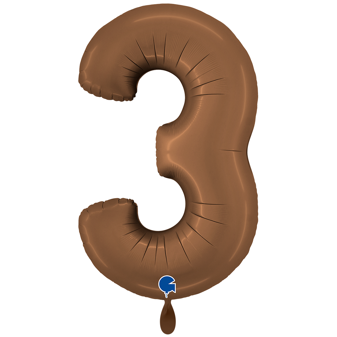 1 Ballon XXL - Chiffre 3 - Chocolat Satin