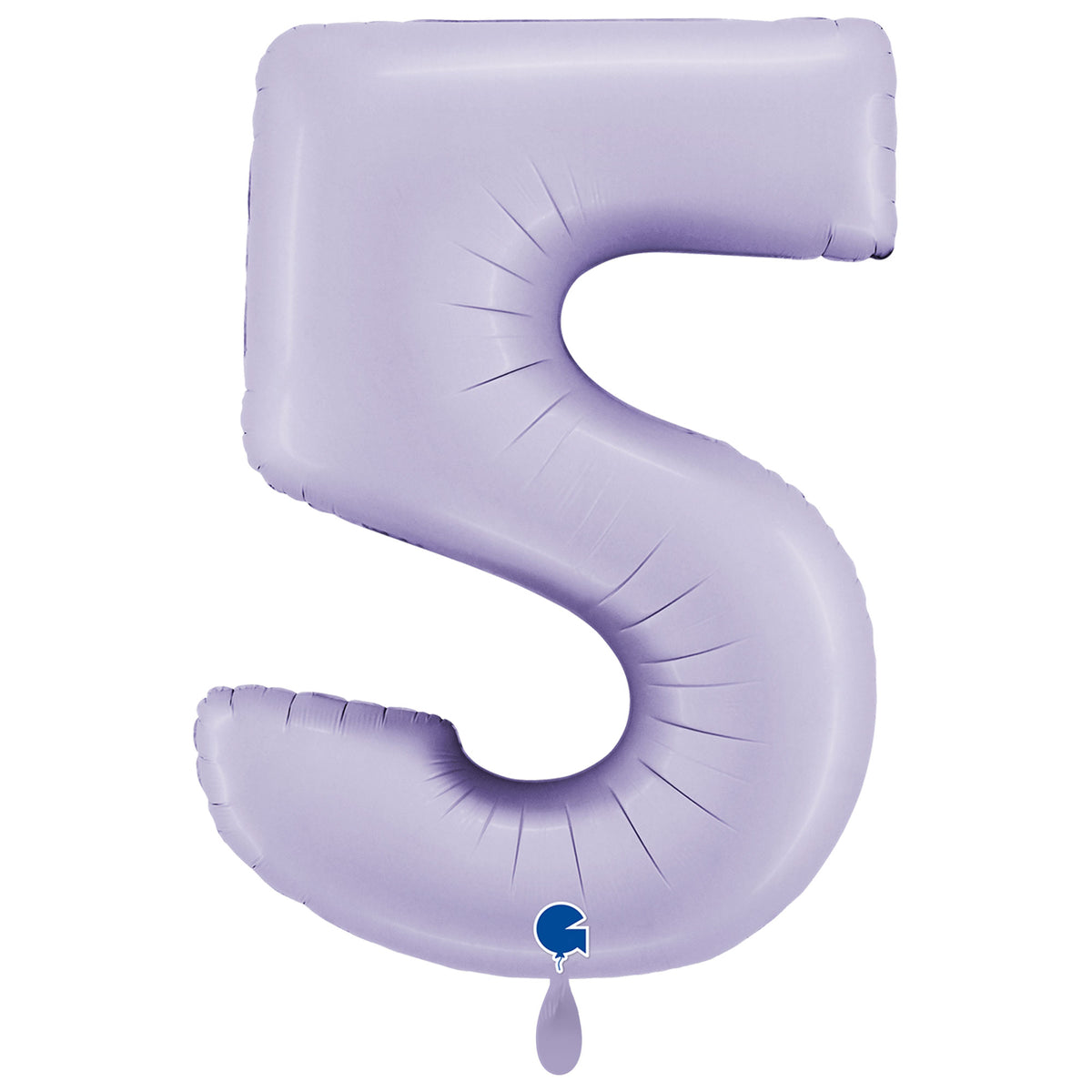1 Ballon XXL - Nummer 5 - Satijn Lila