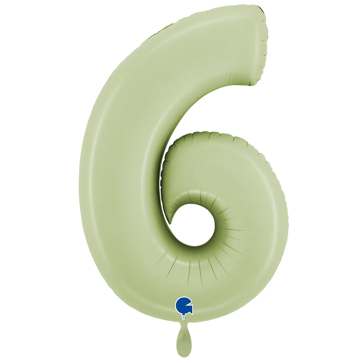 1 Ballon XXL - Chiffre 6 - Vert Olive Satiné