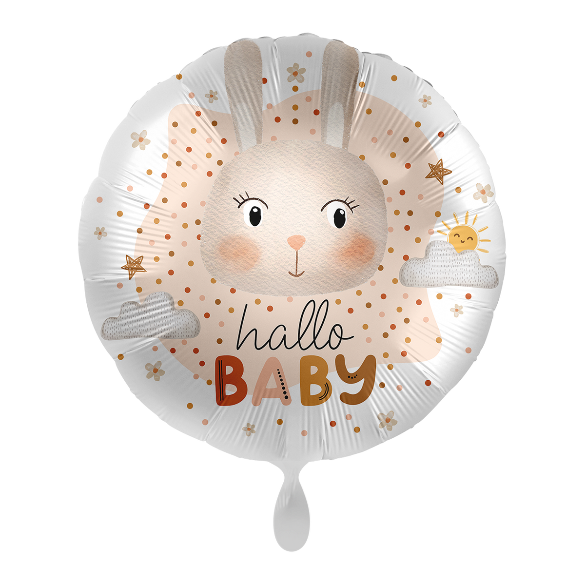 1 Ballon - Baby meisje - Hallo Baby konijn - NLD