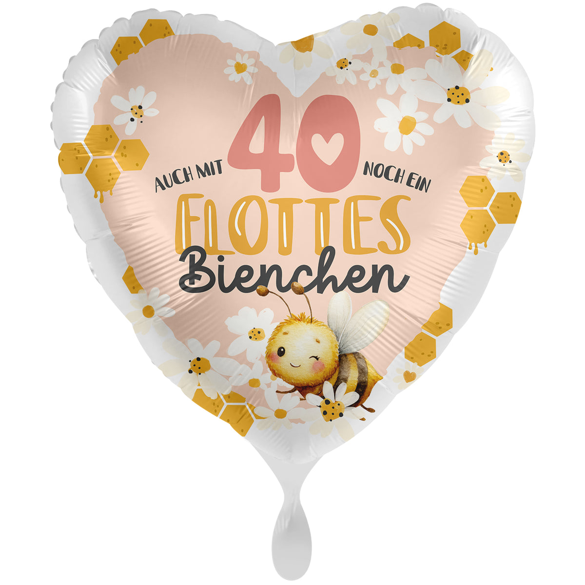 1 Ballon XXL - Bee Happy - Happy Birthday 40 - DUI