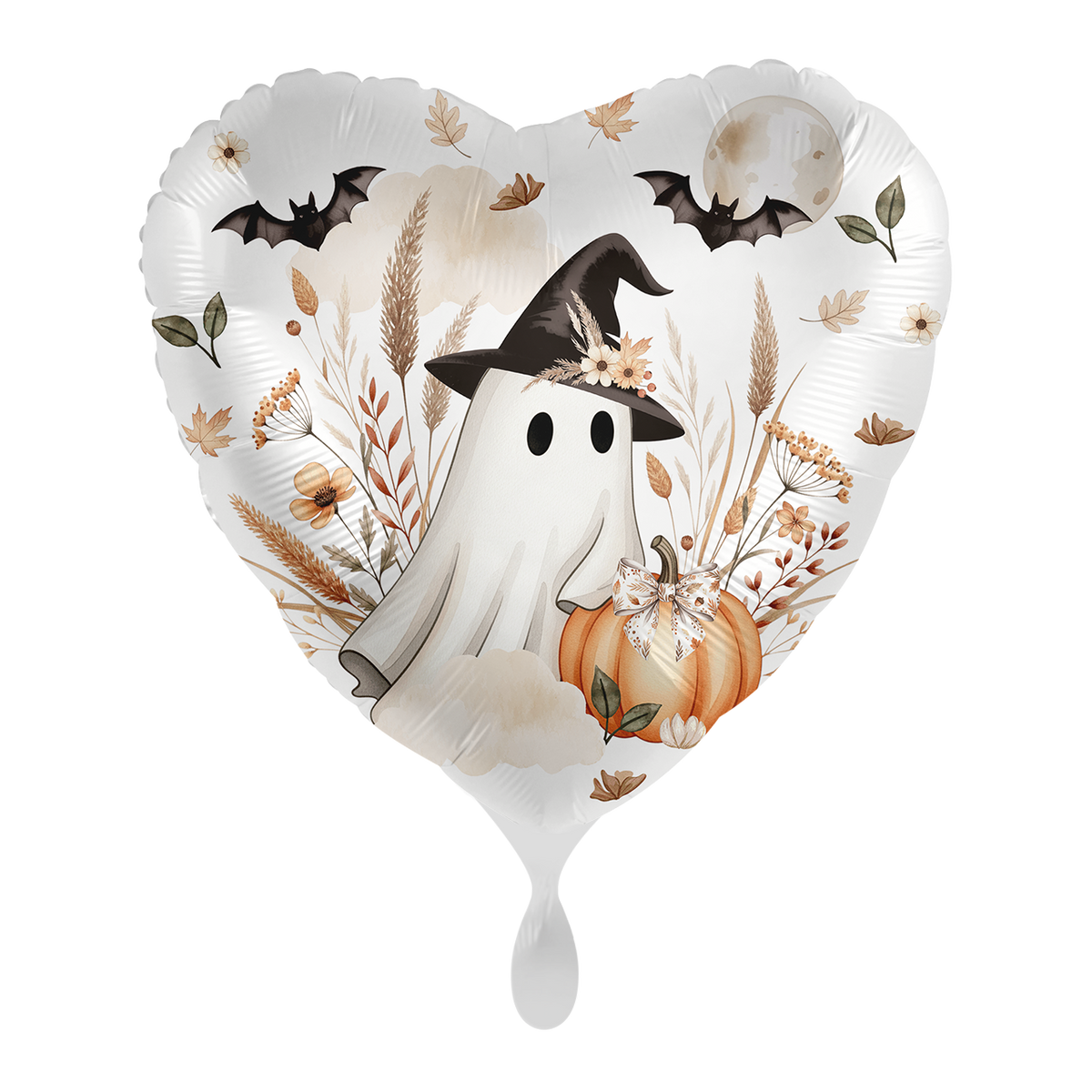 1 Ballon - Fantôme d'automne avec chapeau de sorcière - UNI