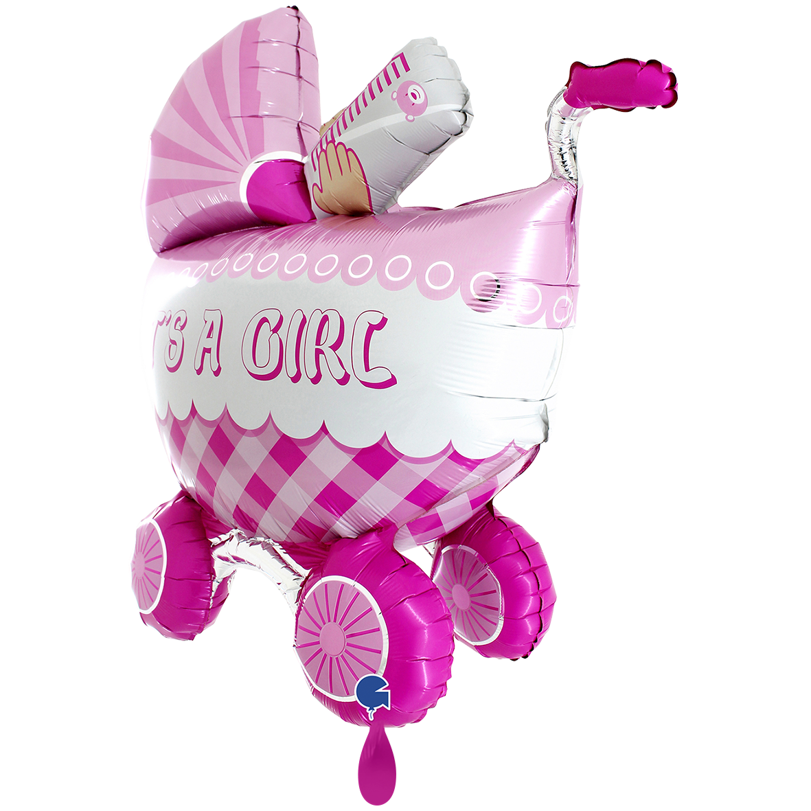 1 Ballon XXL - It's A Girl Buggy 3D