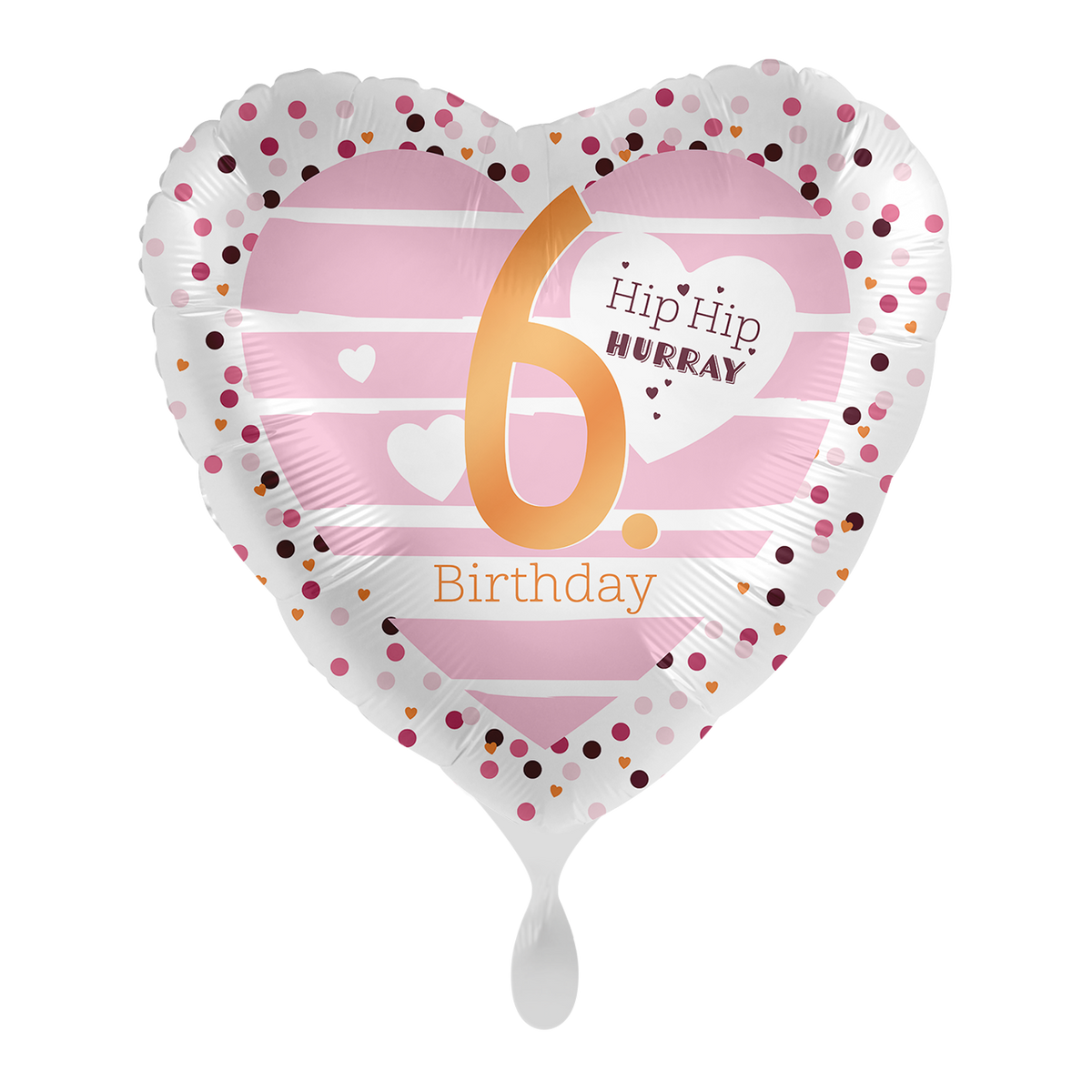 1 Ballon - 6. Geburtstag Herzen - NL