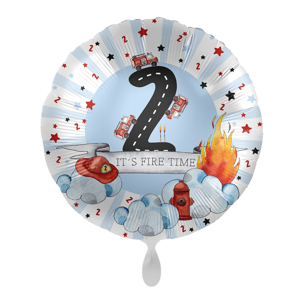 1 Ballon - Happy Fire Engine - Deux