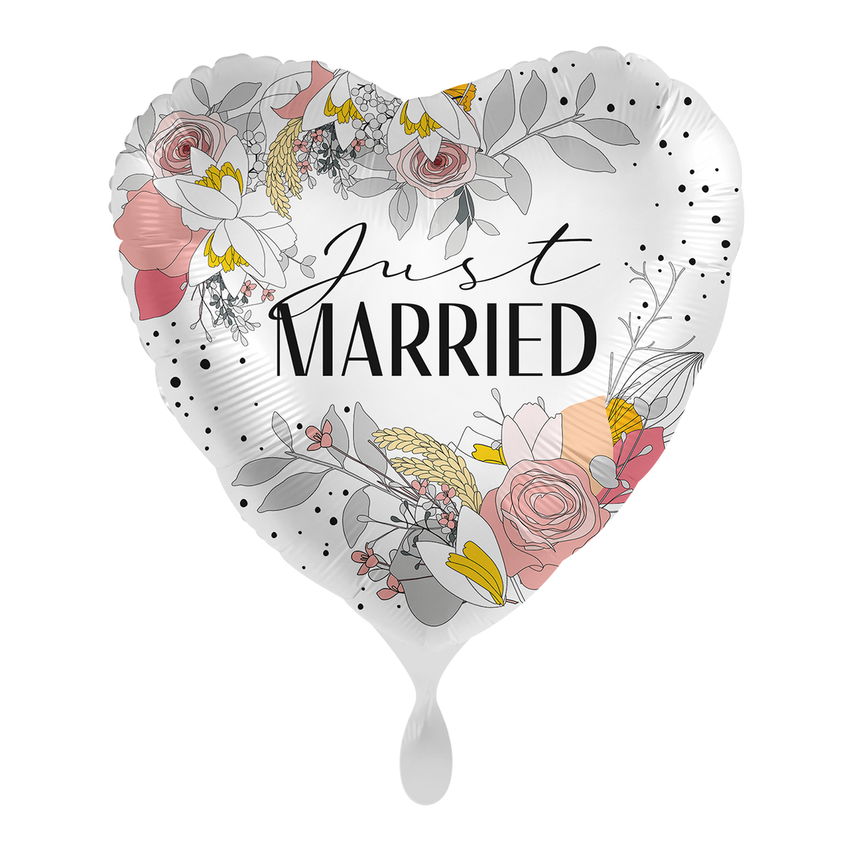 1 Ballon - Just Married Abstracte Bloemen - NL