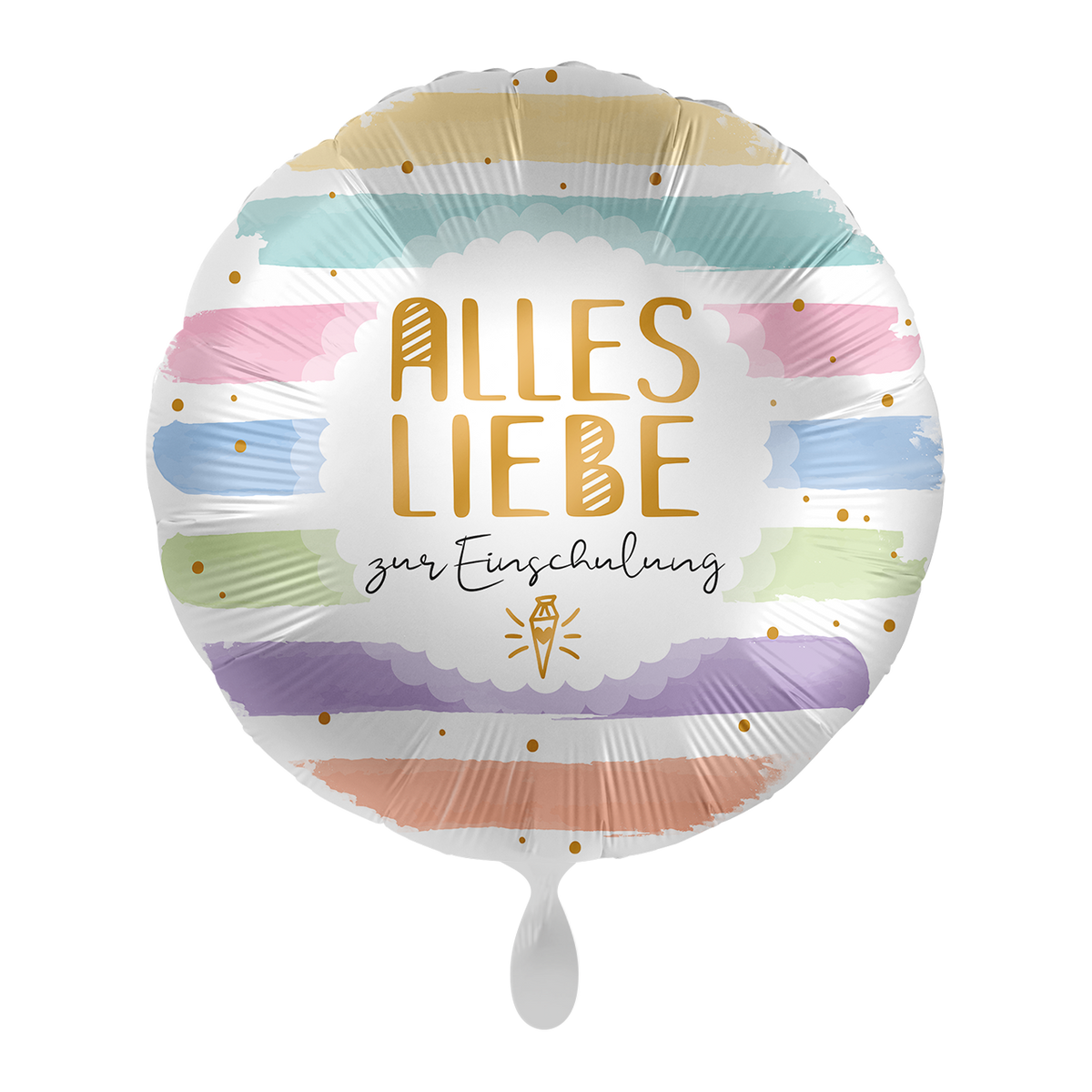 1 Ballon - Lieve groetjes voor de eerste schooldag Pastel