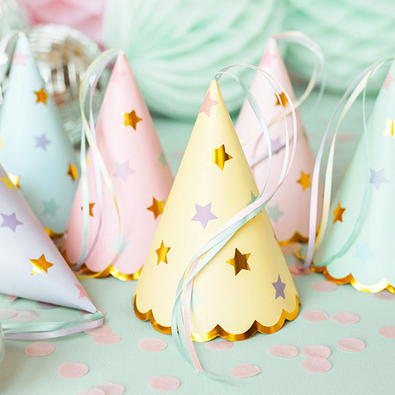 6 Feestmutsen - Shiny Stars