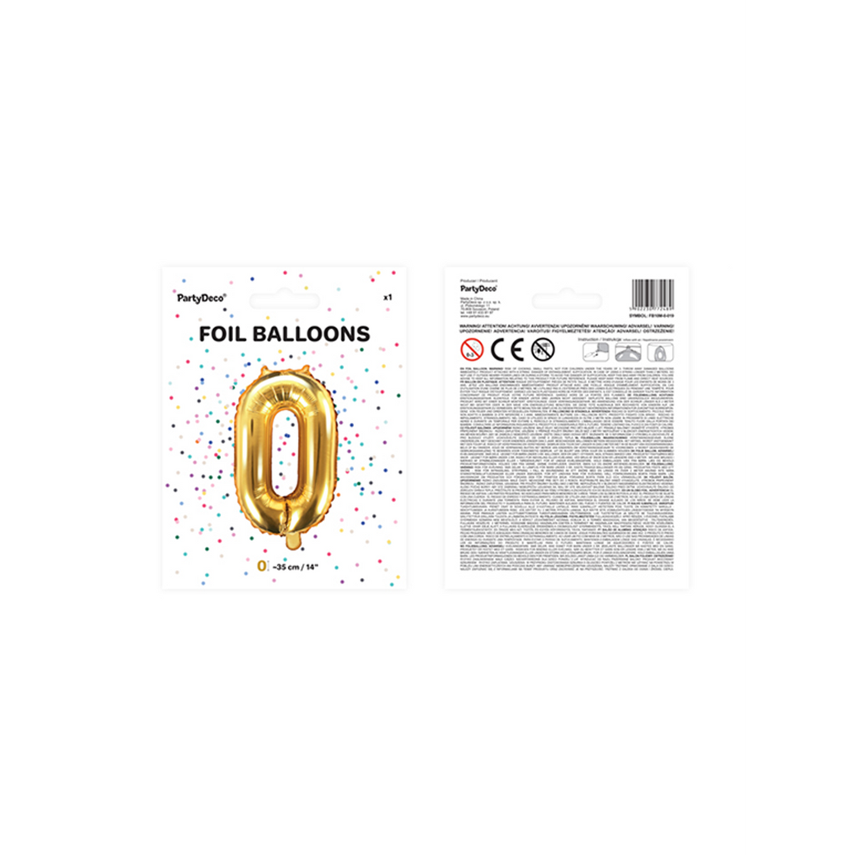 1 Ballon XS - Chiffre 0 - Or