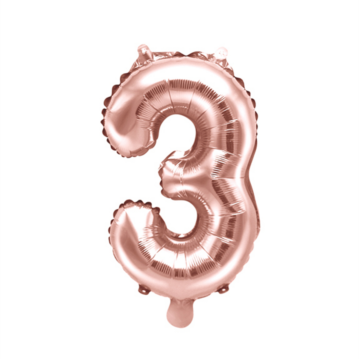 1 Ballon XS - Cijfer 3 - Roségoud