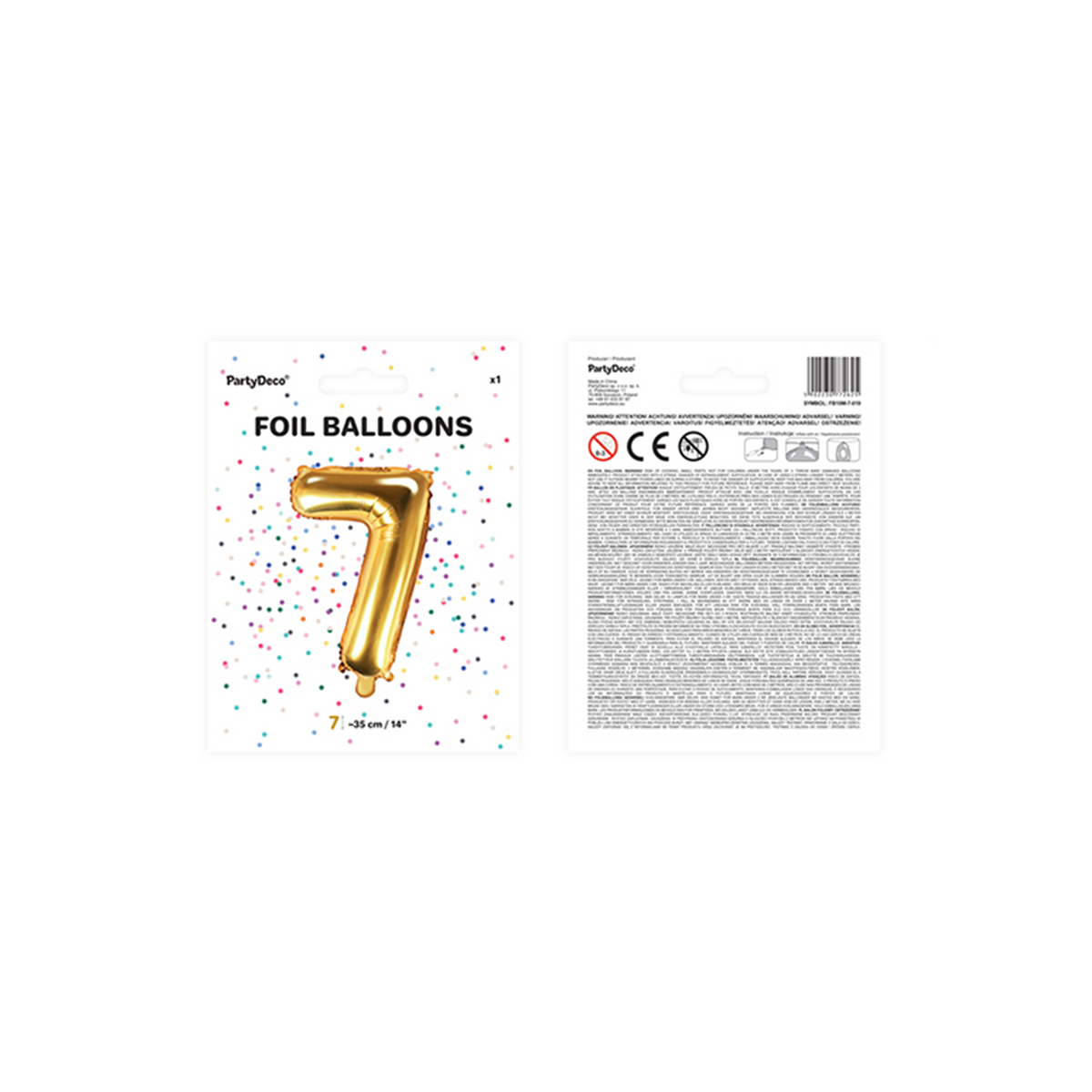 1 Ballon XS - Chiffre 7 - Or