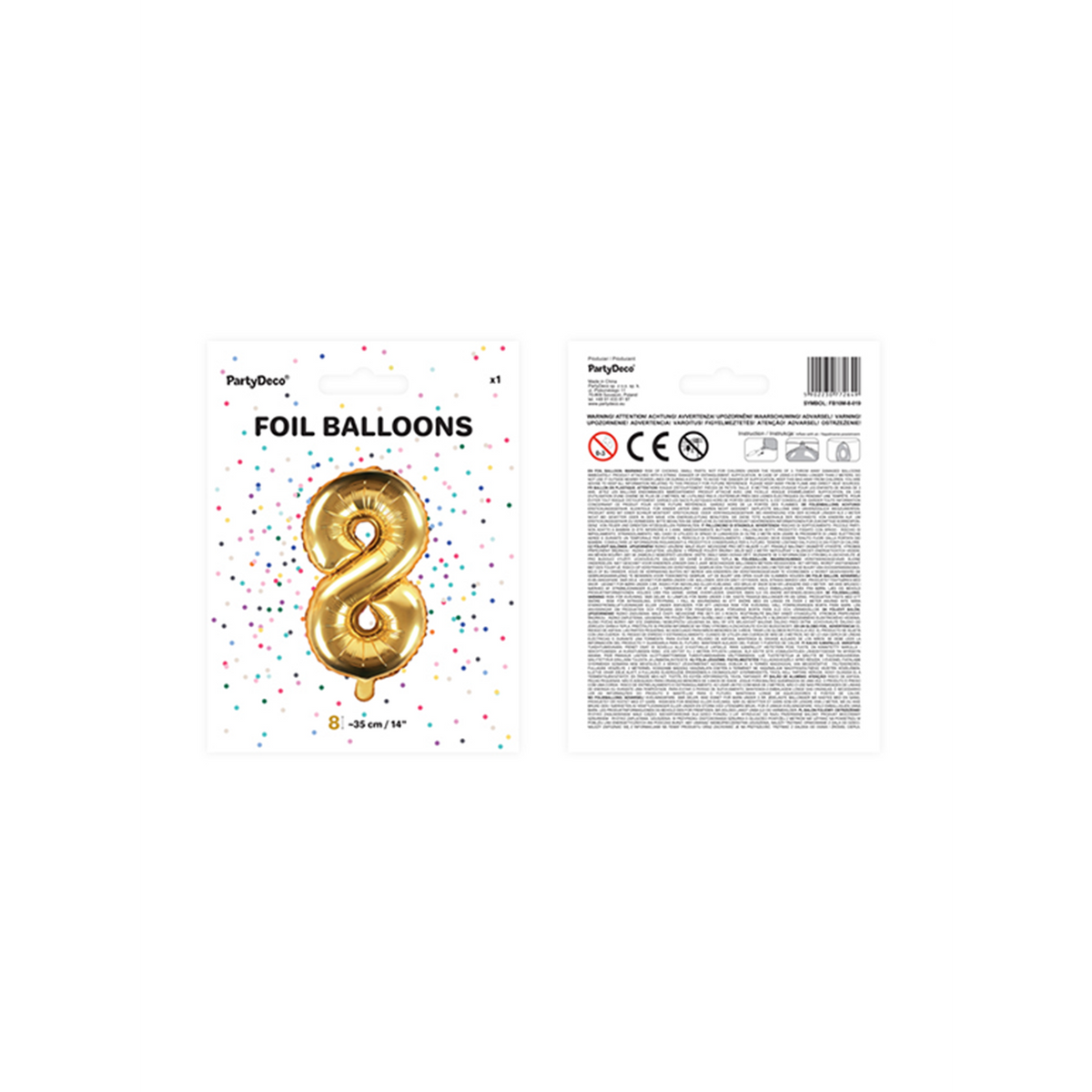 1 Ballon XS - Getal 8 - Goud
