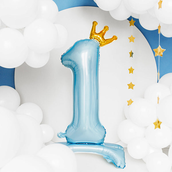 1 ballon XXL avec support - Chiffre 1 - Prince