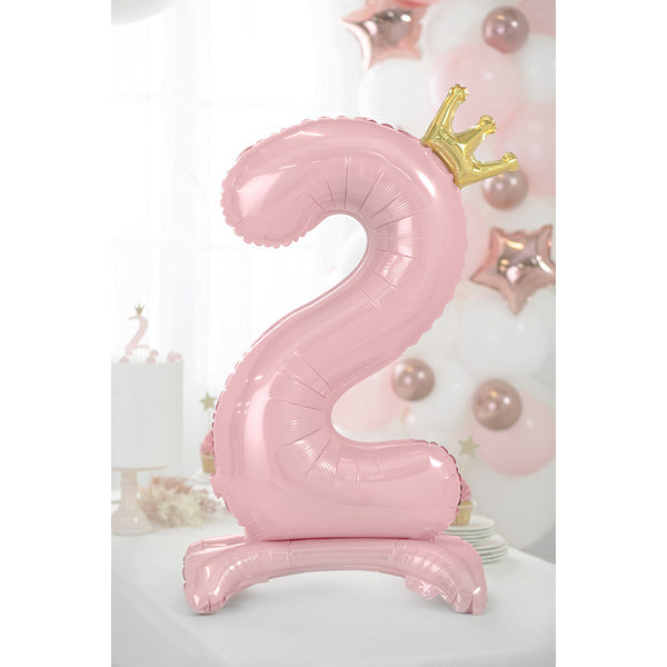 1 Ballon XXL met standaard - Cijfer 2 - Princess