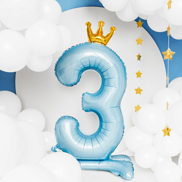 1 ballon XXL sur pied - Chiffre 3 - Prince