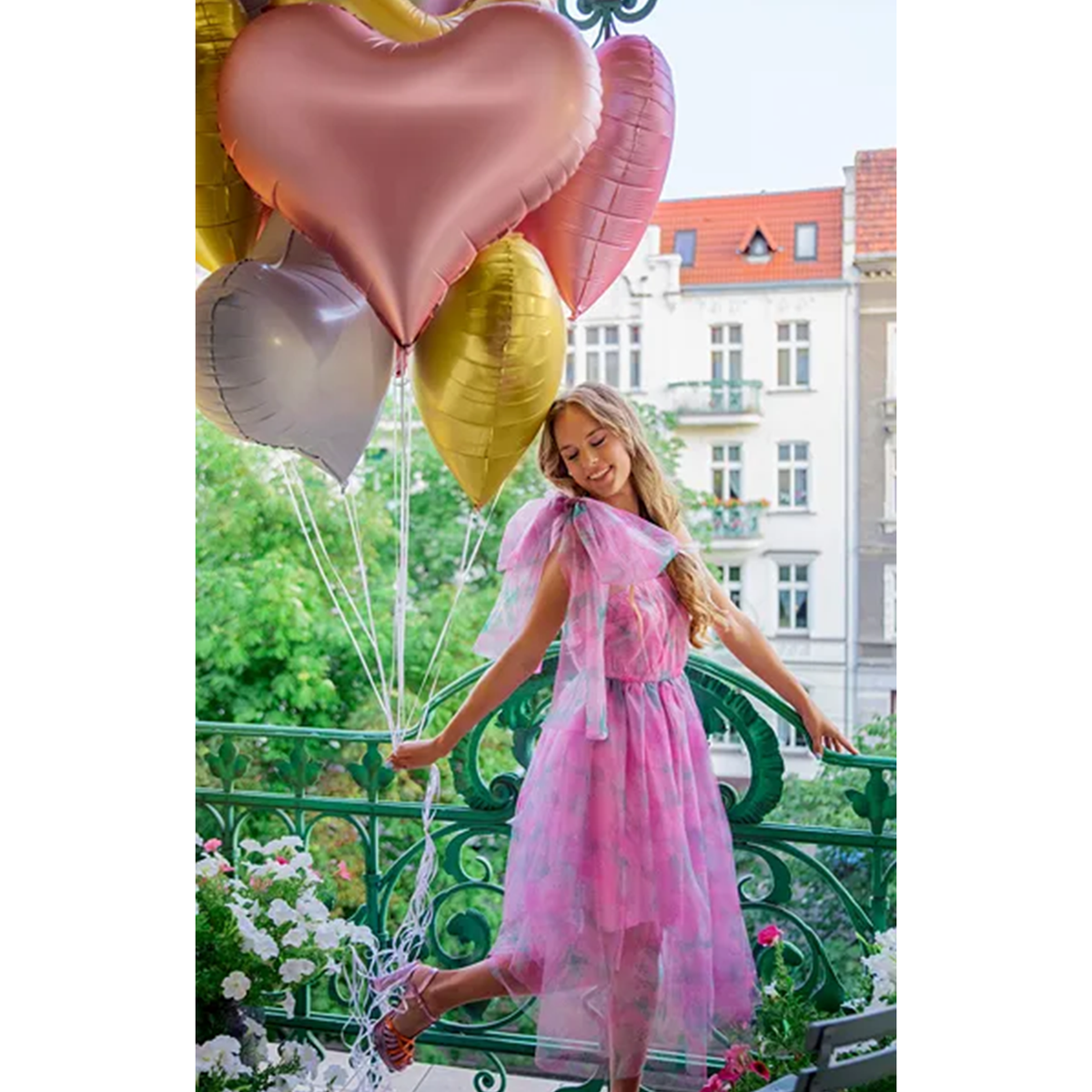 1 Ballon géant - Cœur - Or rose