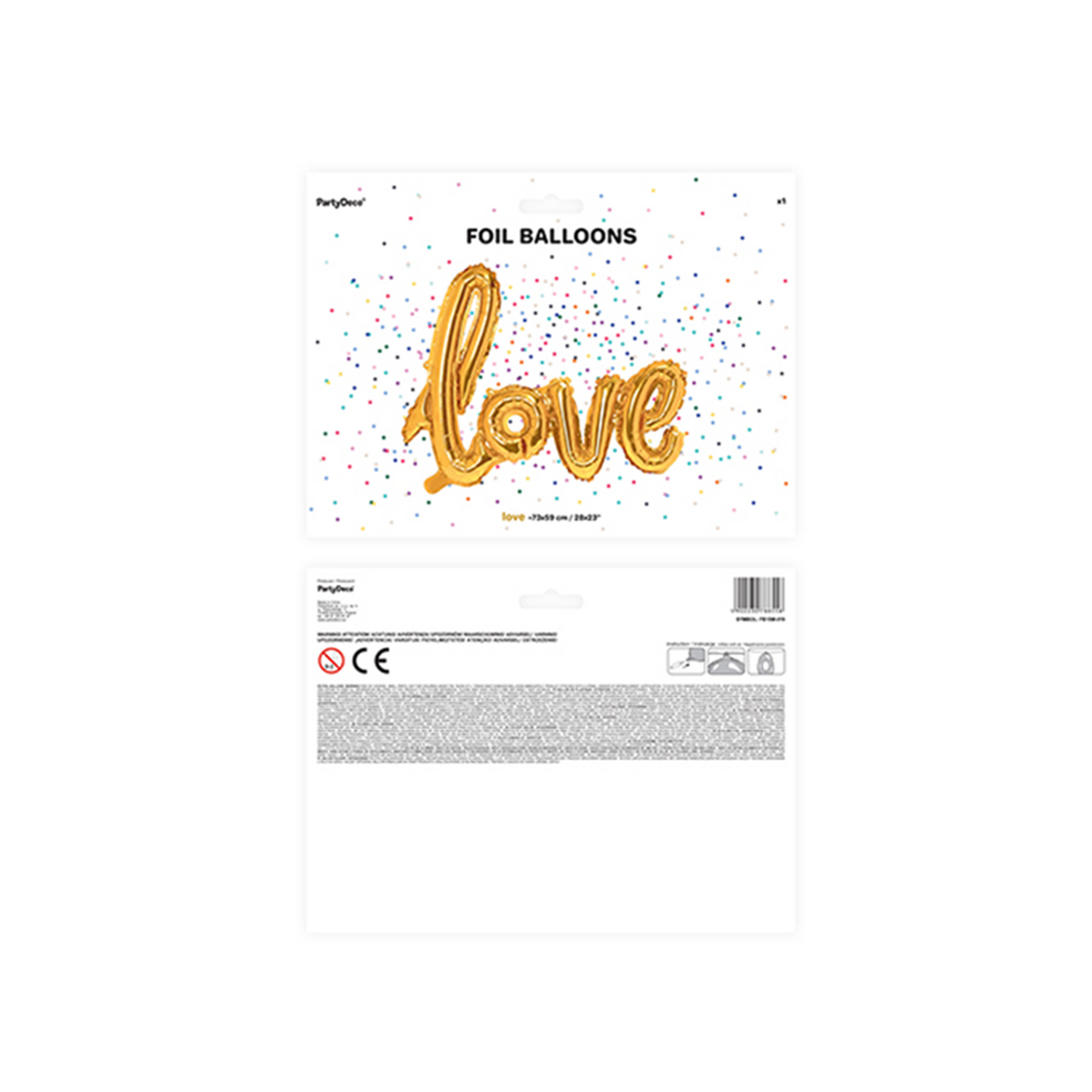1 ballon - opschrift - Love - goud