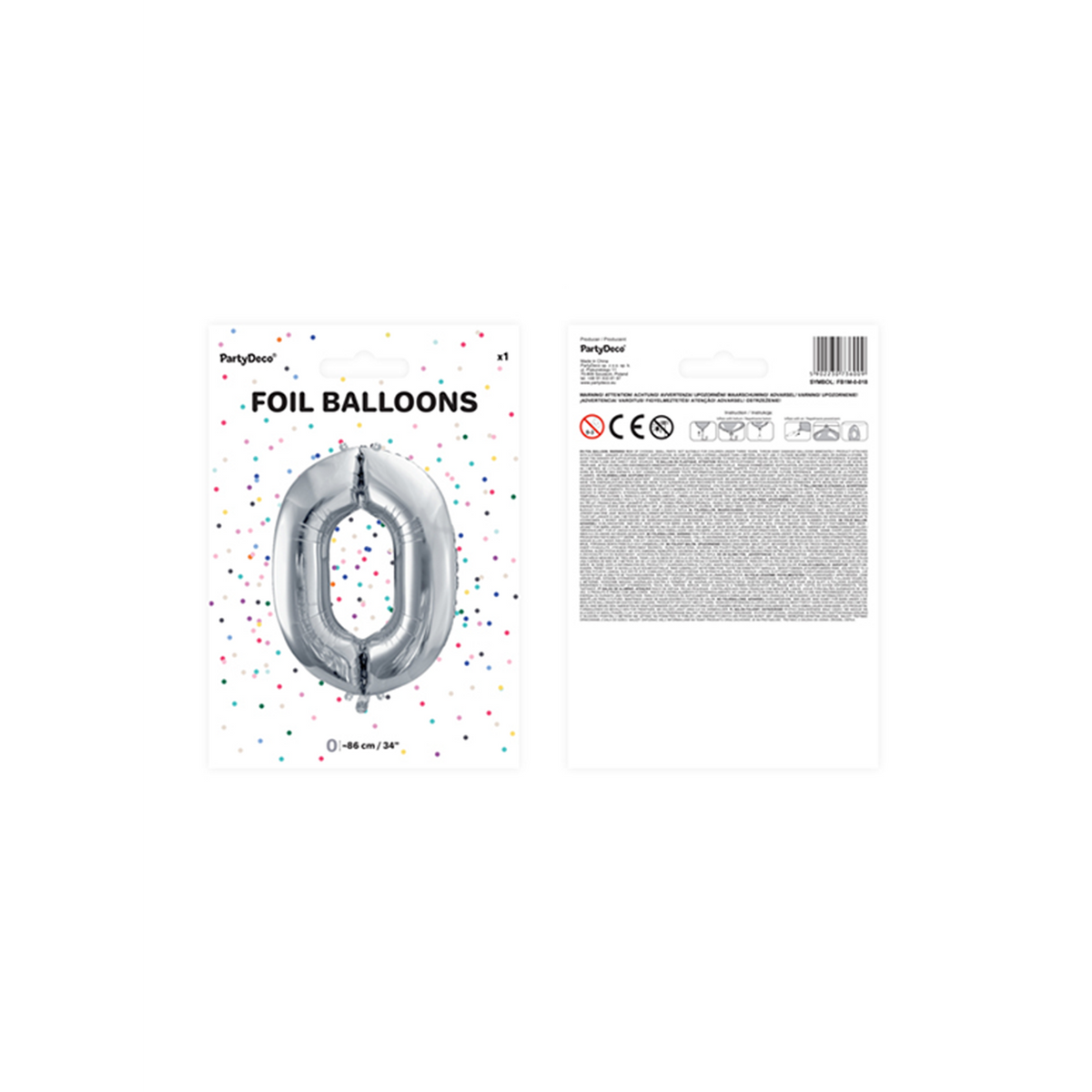 1 Ballon XXL - Chiffre 0 - Argenté