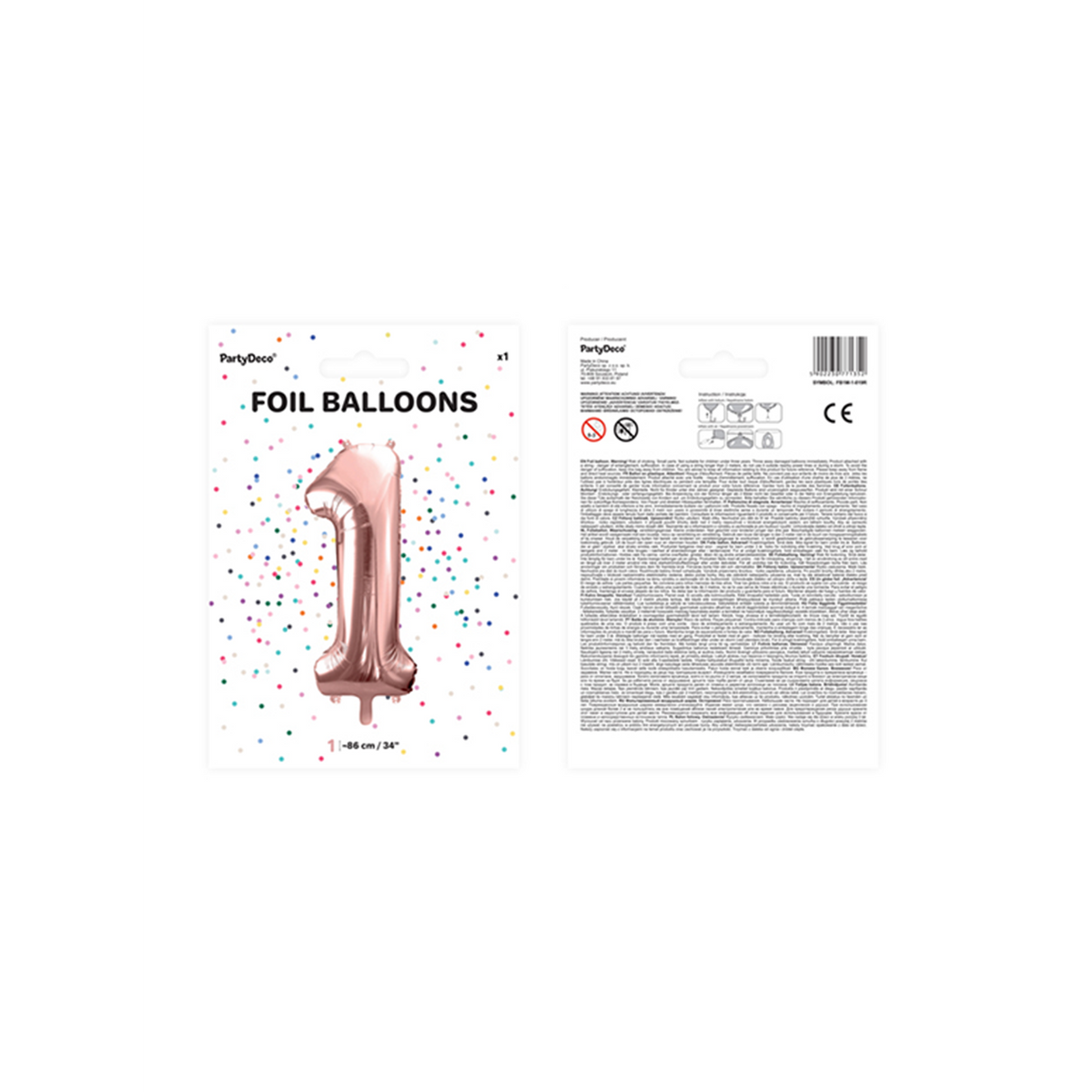 1 Ballon XXL - Chiffre 1 - Or Rose