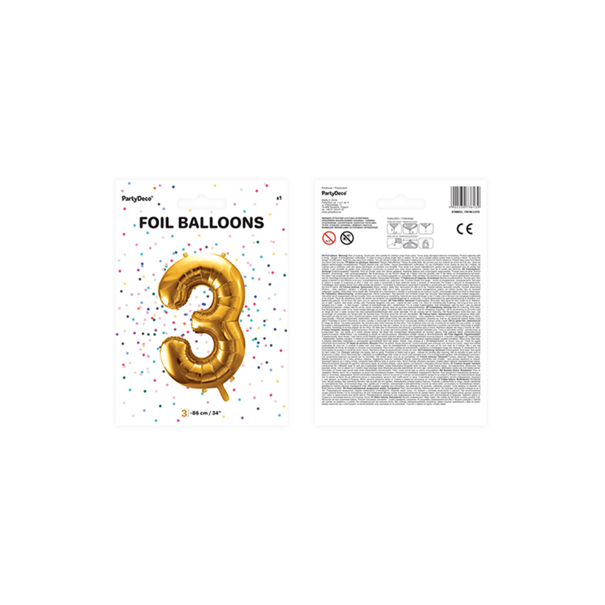 1 ballon XXL – Cijfer 3 – Goud