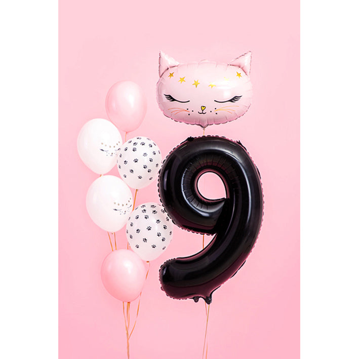 1 Ballon XXL - Cijfer 9 - Zwart