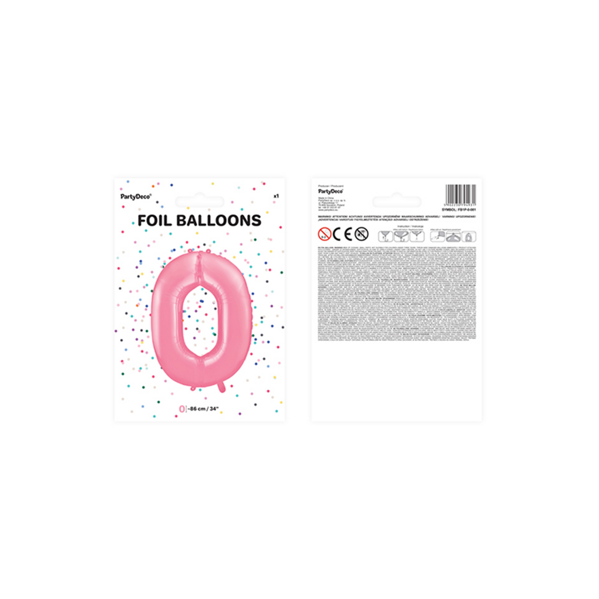 1 Ballon XXL - Cijfer 0 - Roze