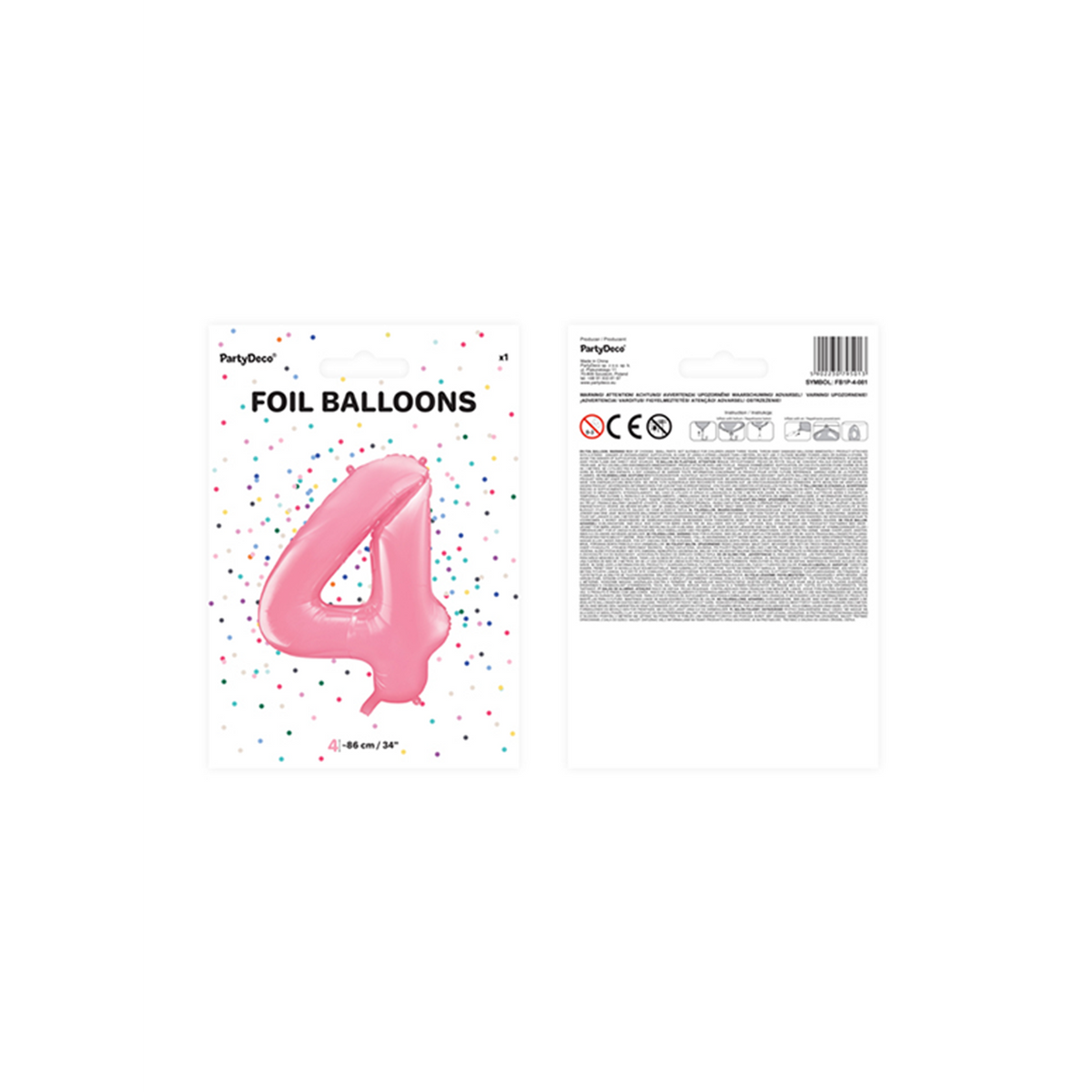 1 Ballon XXL - Cijfer 4 - Roze