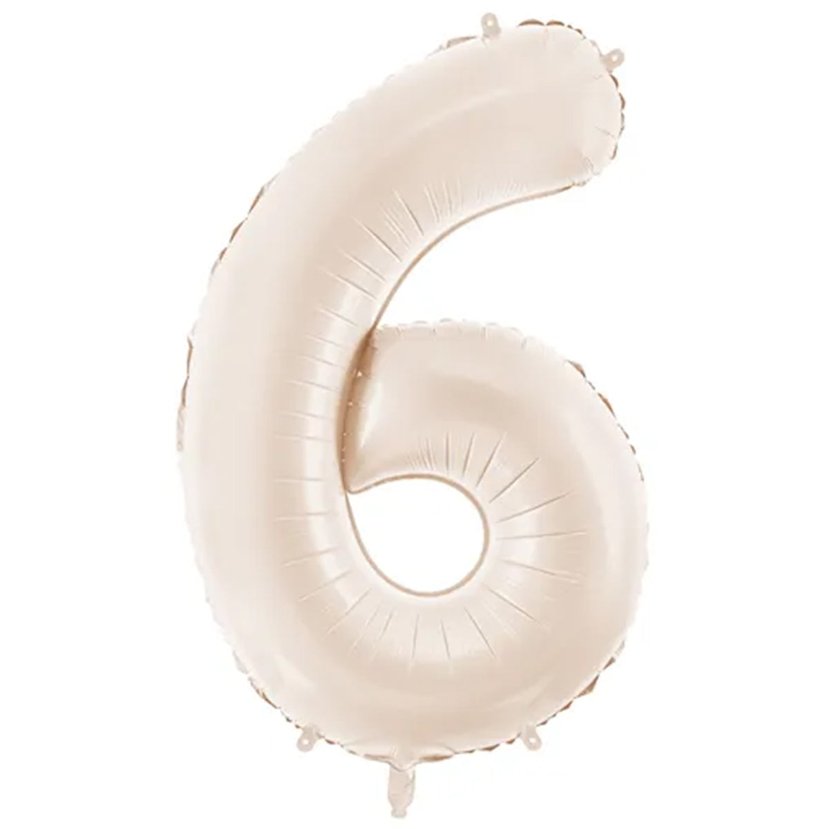 1 Ballon XXL - Cijfer 6 - Licht warmgrijs