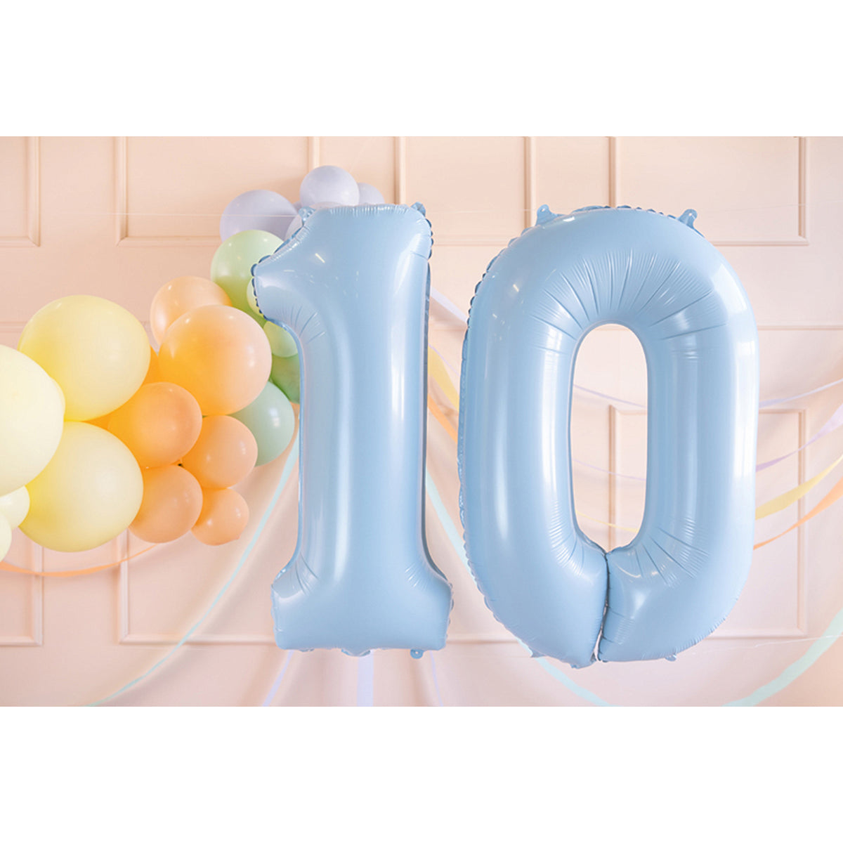 1 Ballon XL - Chiffre 0 - Bleu clair