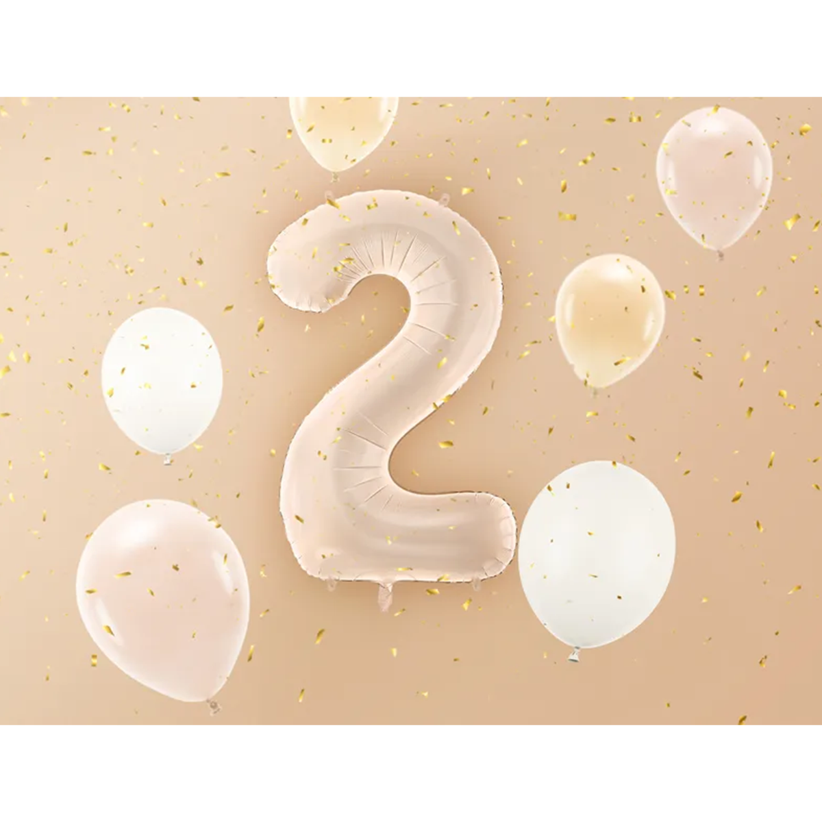 1 Ballon XL - Chiffre 2 - Beige foncé