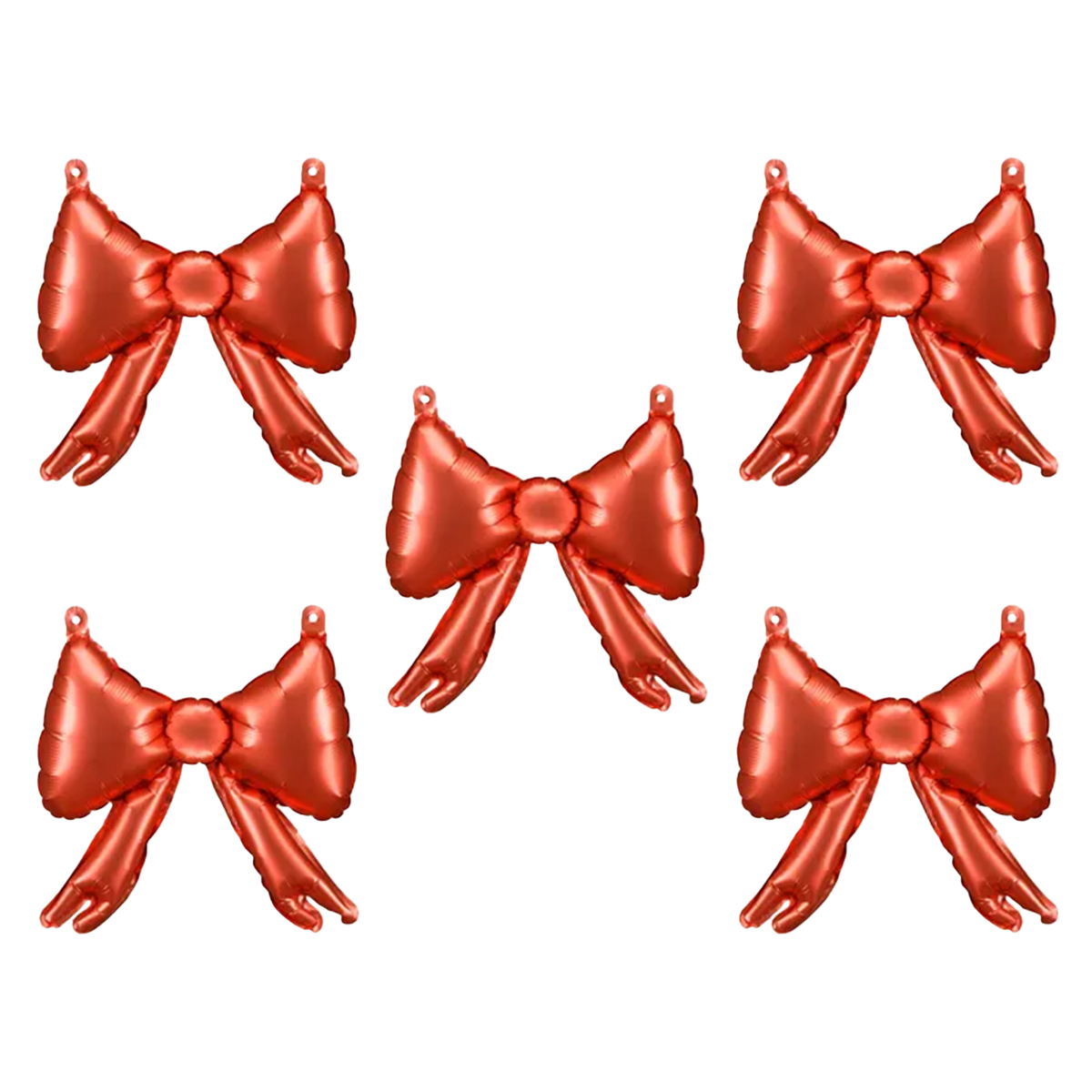5 ballons en aluminium pour guirlandes en forme de nœud - Rouge