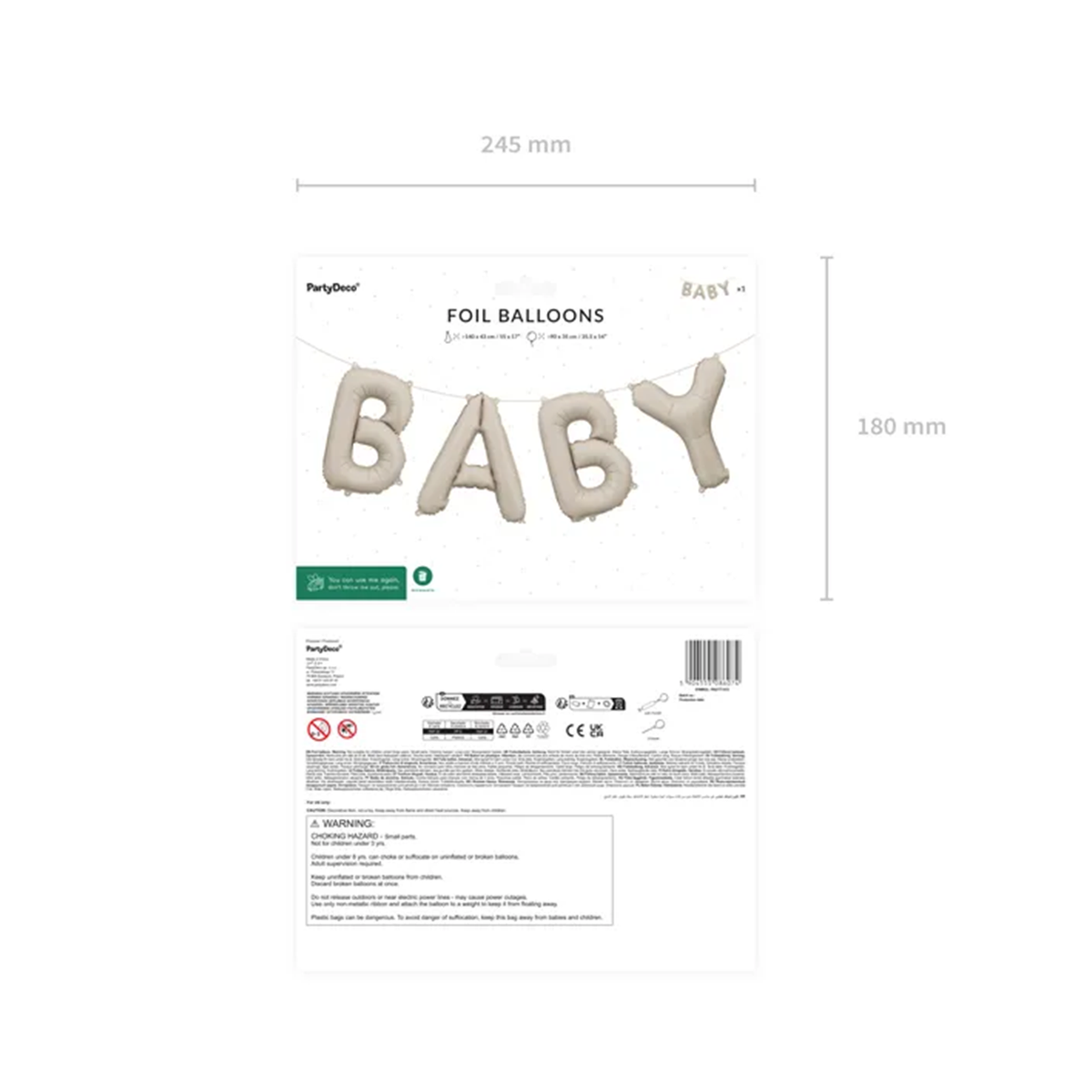 1 Ballon - Tekst - Baby - Beige