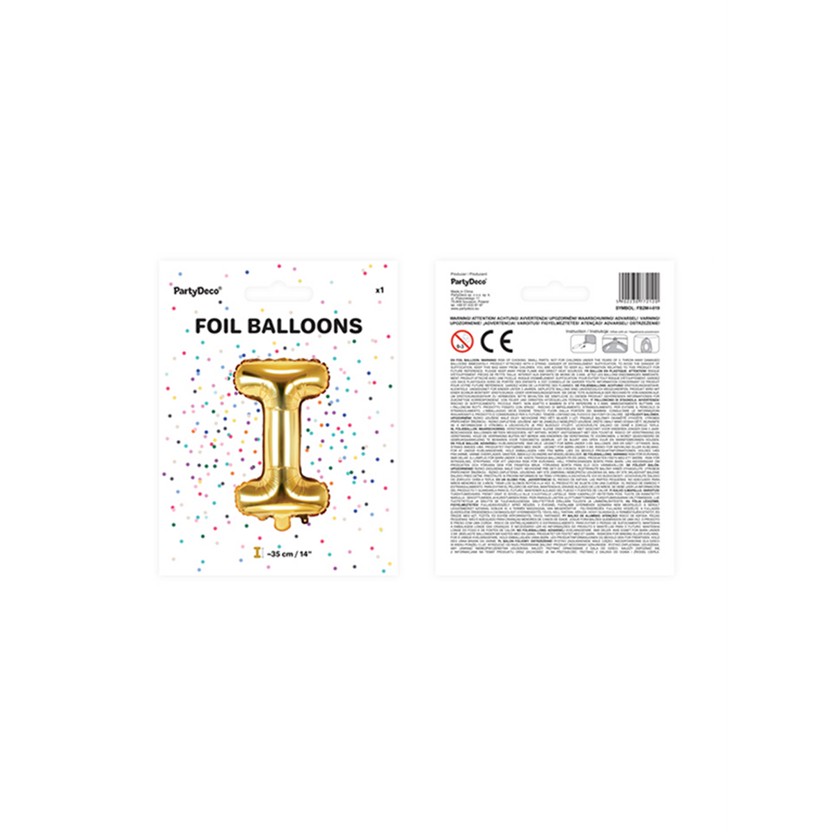 1 ballon XS - Lettre I - Or
