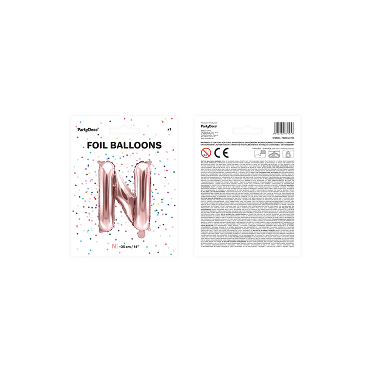 1 Ballon XS - Lettre N - Or Rose