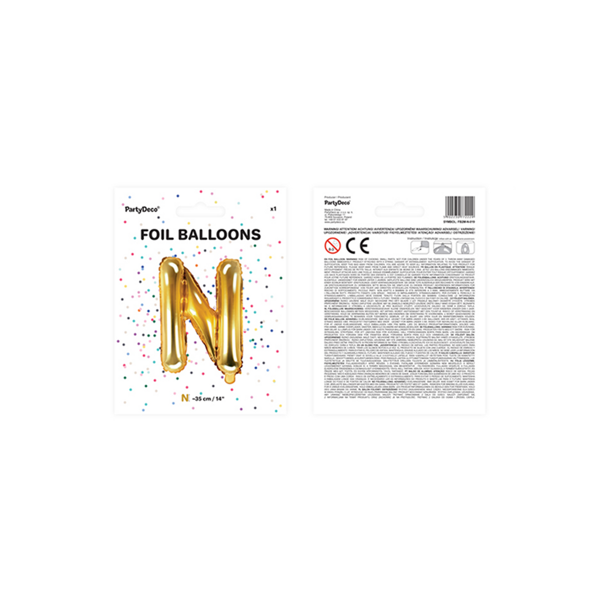 1 Ballon XS - Letter N - Goud