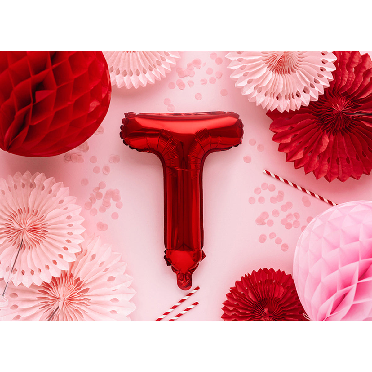 1 ballon XS - letter T - rood