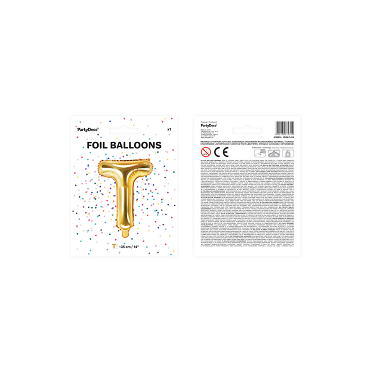 1 ballon XS - Lettre T - Or