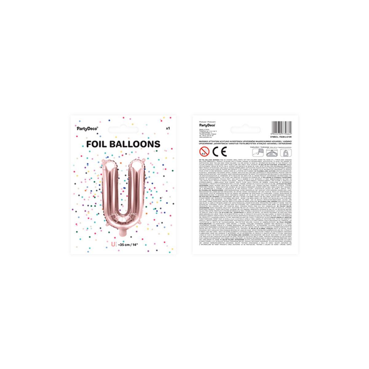 1 ballon XS - Lettre U - Or rose