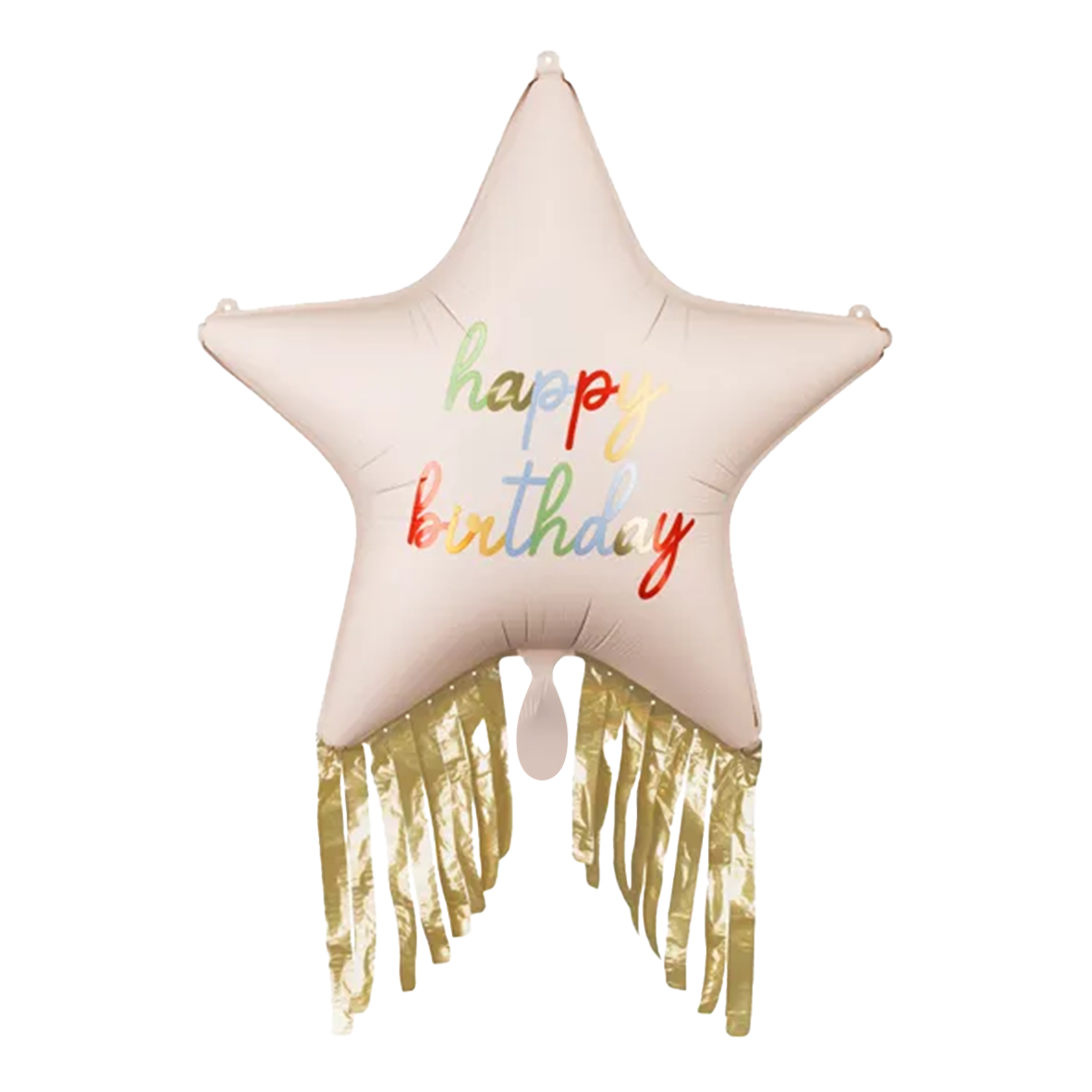 1 Ballon - Ster met franjes - Happy Birthday