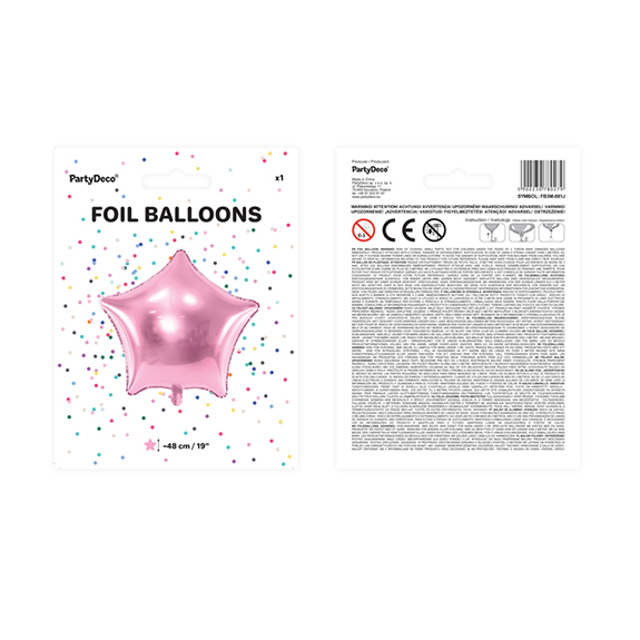 1 ballon - étoile - rose