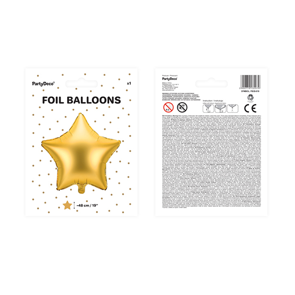 1 ballon - ster - satijn - goud