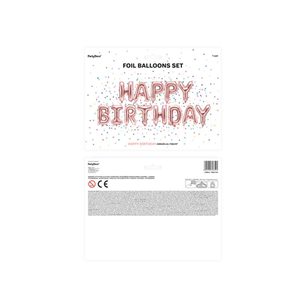 1 ballon - inscription - Happy Birthday - or rose