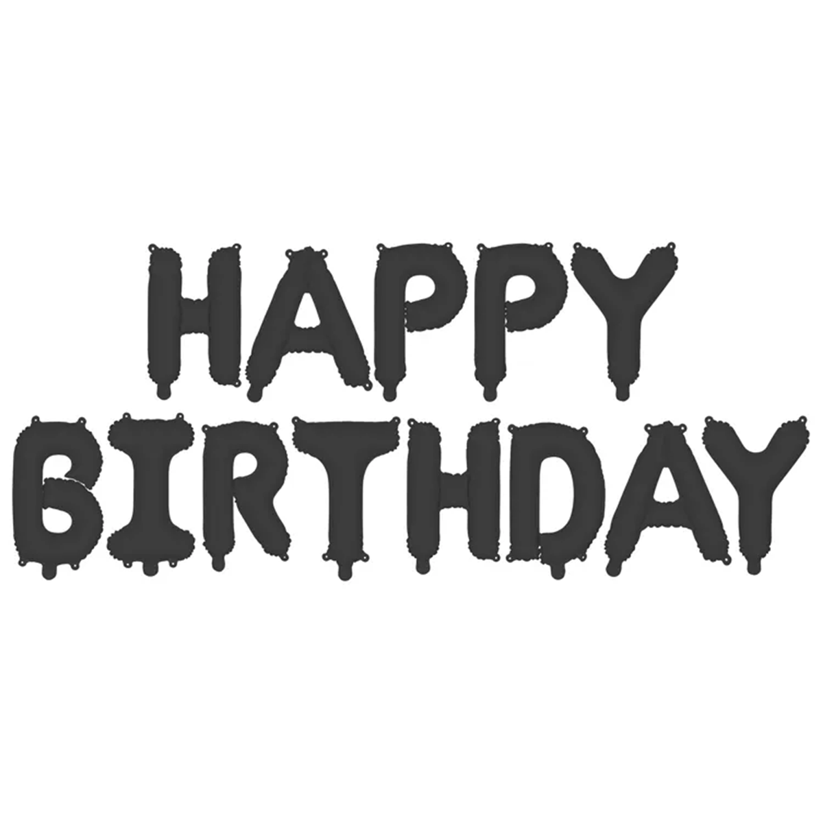 1 ballon - inscription - Happy Birthday - Noir