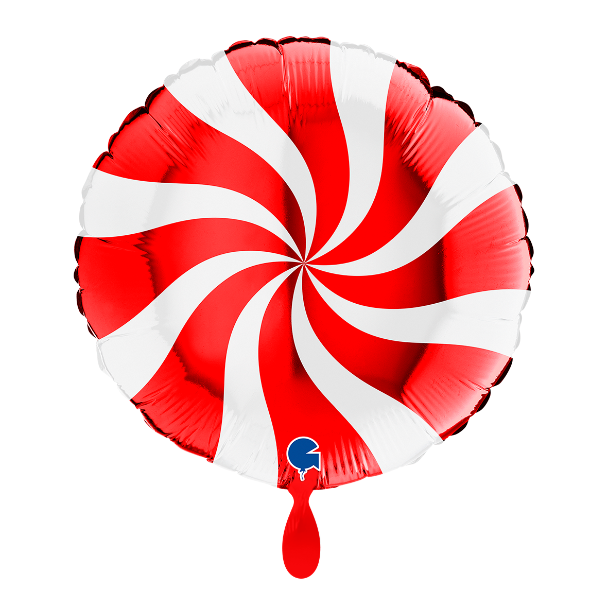 1 Ballon - Spiraal - Wit-Rood