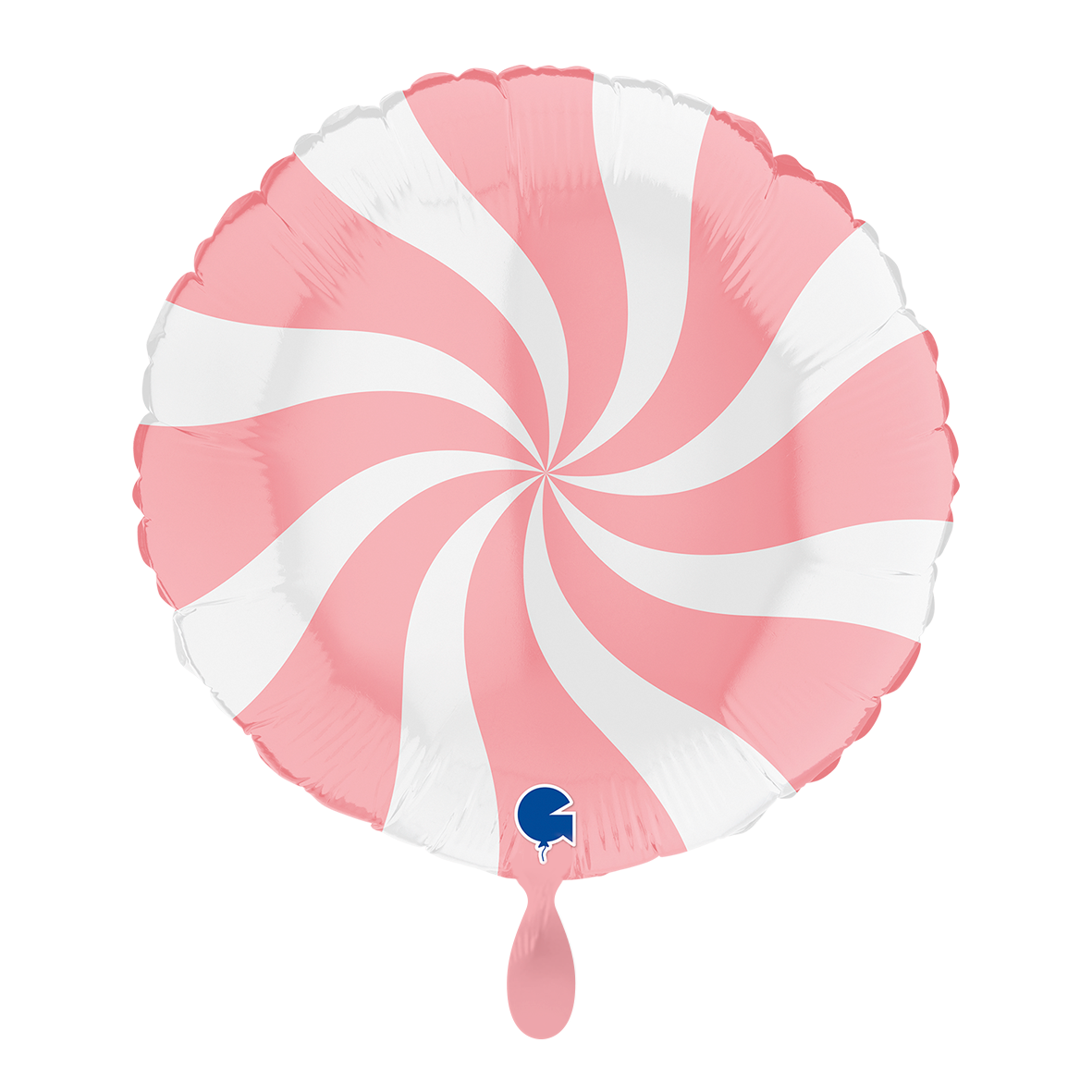 1 Ballon - Swirly - Weiß-Mattrosa