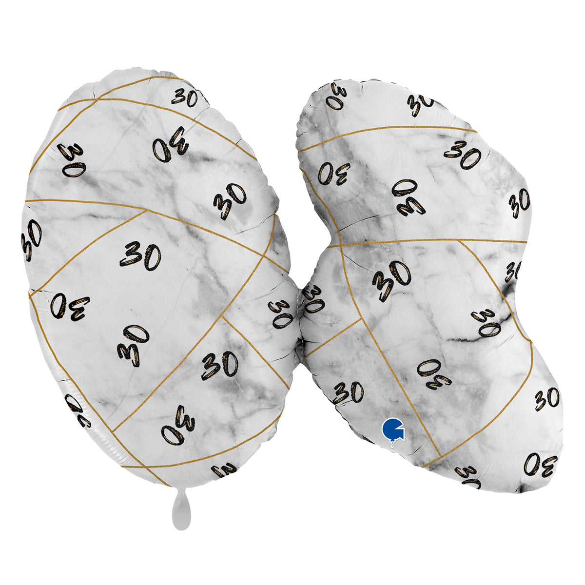 1 ballon XL - Chiffres marbrés 30 noir