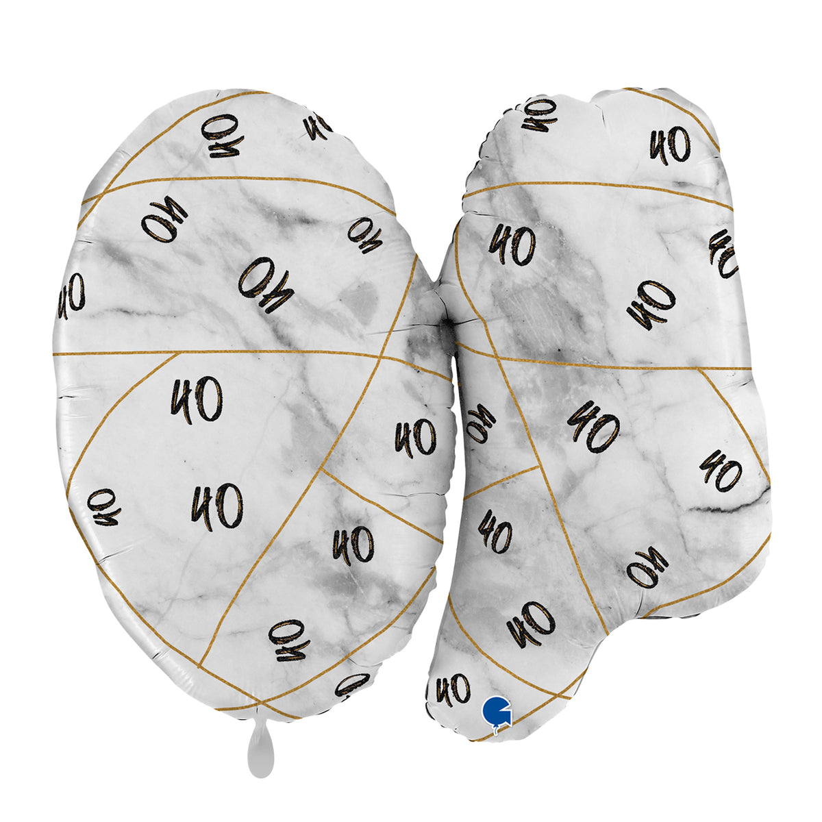1 Ballon XL - Marble Mate Chiffres 40 Noir
