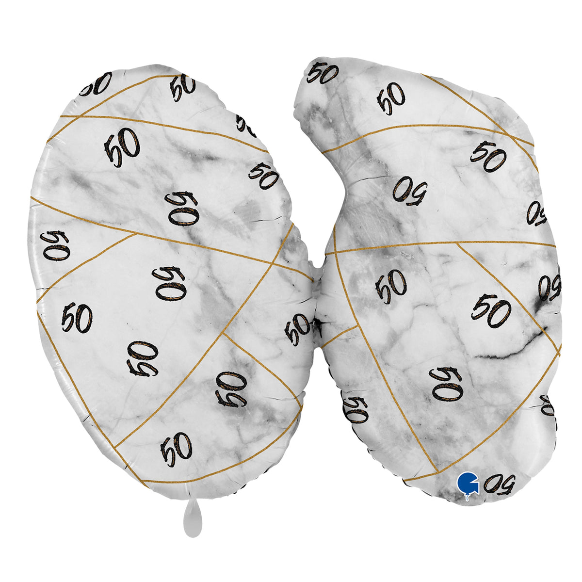 1 Ballon XL - Marble Mate Numbers 50 Zwart